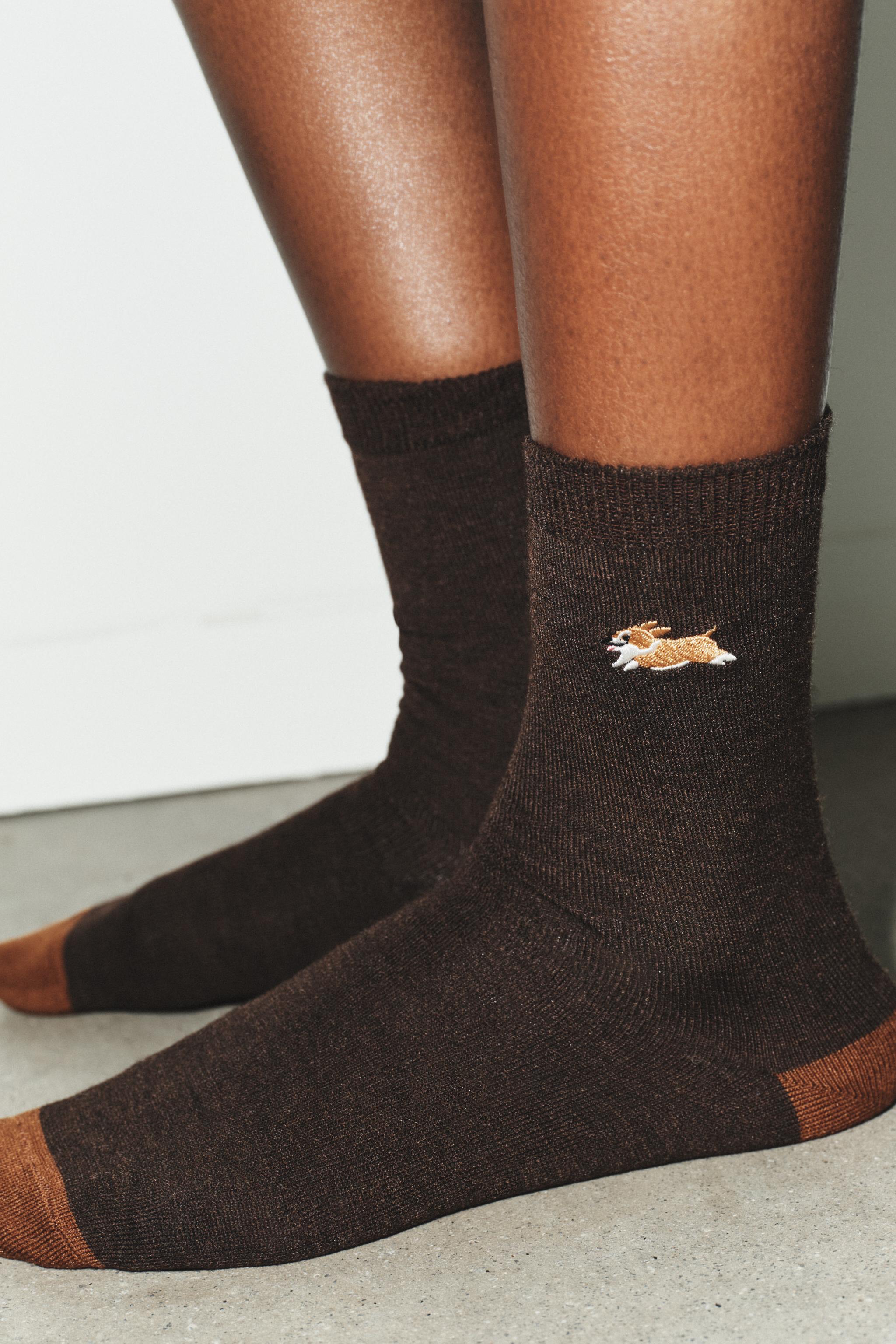 CHAUSSETTES BRODERIE CHIEN